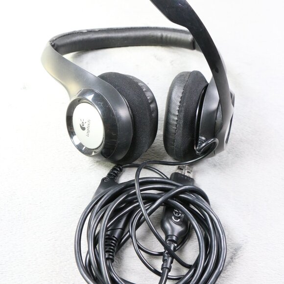 Logitech USB Headset With Mic On-Ear PC Laptop Headphones Volume Control Black - Picture 12 of 12